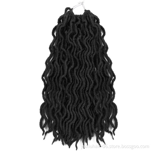 Crochet Hair Natural Curly Dreadlocks Hair 18" Black Dark Brown Crochet Braids ombre curly crochet hair